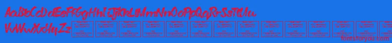 VarysharkyRegular Font – Red Fonts on Blue Background