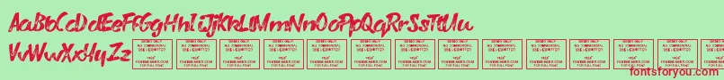 VarysharkyRegular Font – Red Fonts on Green Background