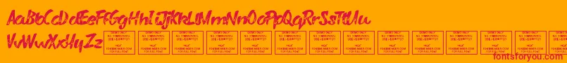 VarysharkyRegular Font – Red Fonts on Orange Background