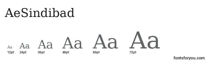 Размеры шрифта AeSindibad