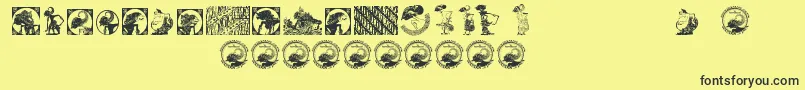 フォントIndonesianartsculture – 黒い文字の黄色い背景