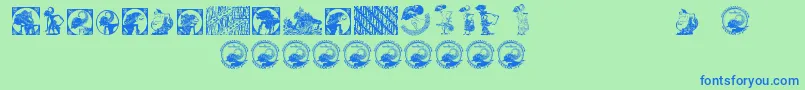 Indonesianartsculture Font – Blue Fonts on Green Background