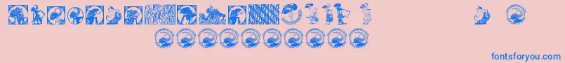 Indonesianartsculture Font – Blue Fonts on Pink Background