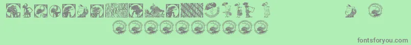 Indonesianartsculture Font – Gray Fonts on Green Background