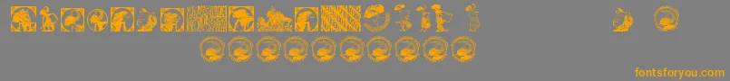 Indonesianartsculture Font – Orange Fonts on Gray Background