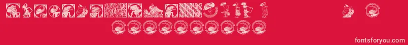 Indonesianartsculture-Schriftart – Rosa Schriften auf rotem Hintergrund