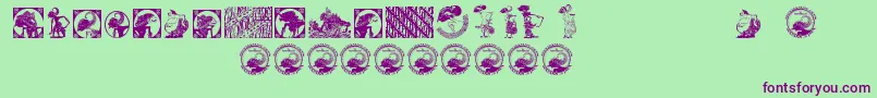 Indonesianartsculture Font – Purple Fonts on Green Background