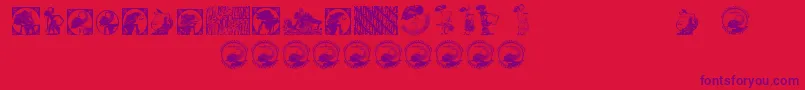Indonesianartsculture-Schriftart – Violette Schriften auf rotem Hintergrund