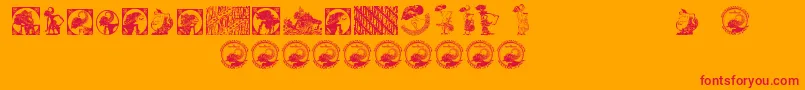 fuente Indonesianartsculture – Fuentes Rojas Sobre Fondo Naranja
