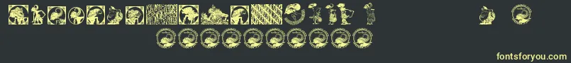 Indonesianartsculture Font – Yellow Fonts on Black Background