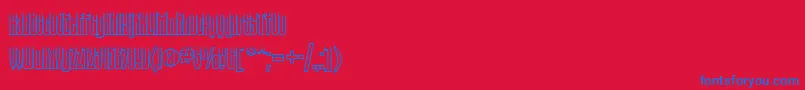 Czcionka Tauernc – niebieskie czcionki na czerwonym tle