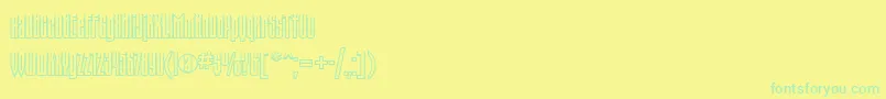 Tauernc-Schriftart – Grüne Schriften auf gelbem Hintergrund