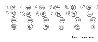 Chinesezodiac -fontin tarkastelu