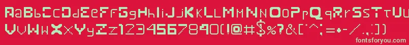 フォントViktribe – 赤い背景に緑の文字