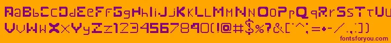 Fonte Viktribe – fontes roxas em um fundo laranja