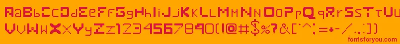 フォントViktribe – オレンジの背景に赤い文字