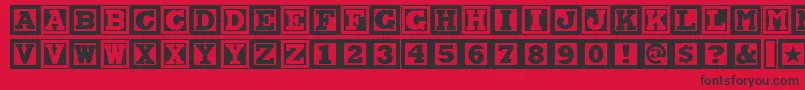フォントChockablocknf – 赤い背景に黒い文字