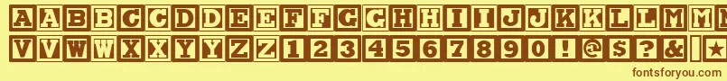 Chockablocknf Font – Brown Fonts on Yellow Background