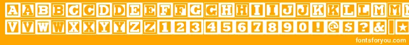 フォントChockablocknf – オレンジの背景に白い文字
