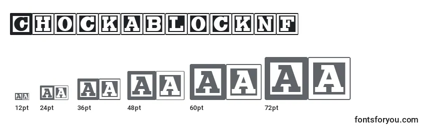 Größen der Schriftart Chockablocknf