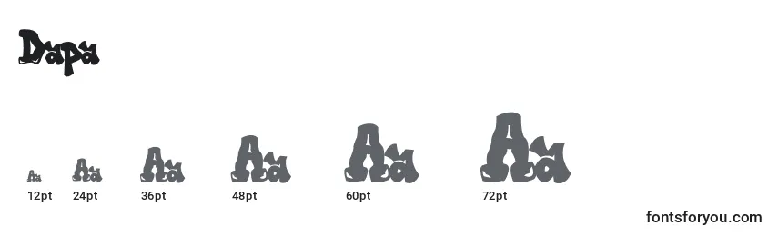 Размеры шрифта Dapa