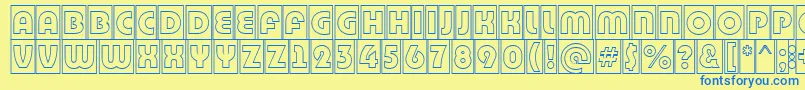BighaustitulcmgrRegular Font – Blue Fonts on Yellow Background