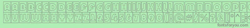 BighaustitulcmgrRegular Font – Gray Fonts on Green Background
