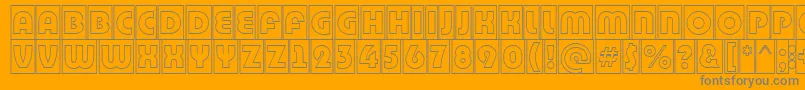 BighaustitulcmgrRegular-Schriftart – Graue Schriften auf orangefarbenem Hintergrund