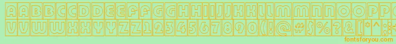 BighaustitulcmgrRegular Font – Orange Fonts on Green Background