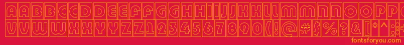 BighaustitulcmgrRegular Font – Orange Fonts on Red Background
