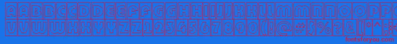 BighaustitulcmgrRegular Font – Red Fonts on Blue Background