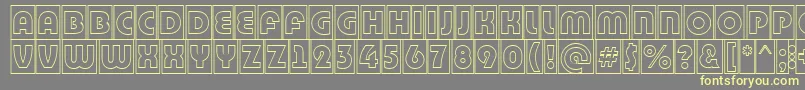 BighaustitulcmgrRegular Font – Yellow Fonts on Gray Background