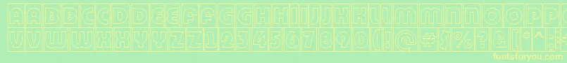 BighaustitulcmgrRegular Font – Yellow Fonts on Green Background