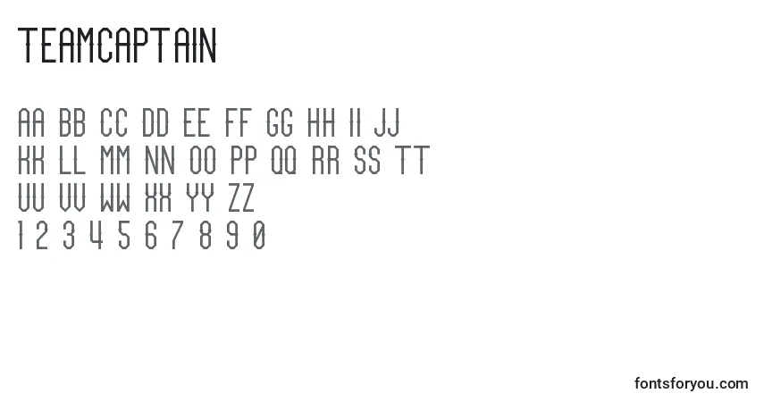 Czcionka TeamCaptain – alfabet, cyfry, specjalne znaki