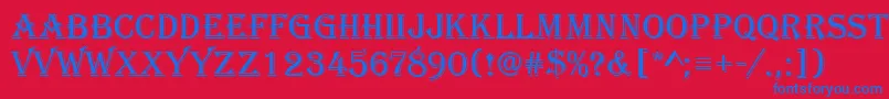 フォントAlgerianRA – 赤い背景に青い文字