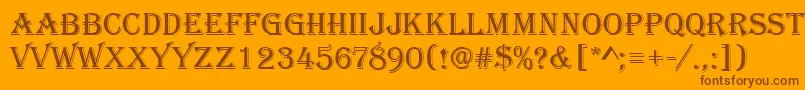 AlgerianRA-Schriftart – Braune Schriften auf orangefarbenem Hintergrund