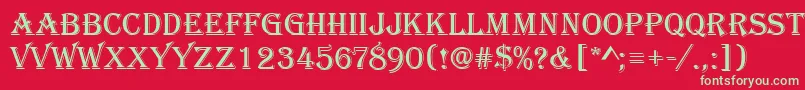 AlgerianRA Font – Green Fonts on Red Background