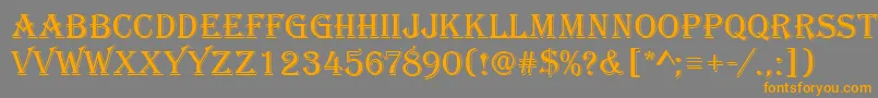 Weitere Informationen zur AlgerianRA-Schriftart AlgerianRA-Schriftart – Orangefarbene Schriften auf grauem Hintergrund