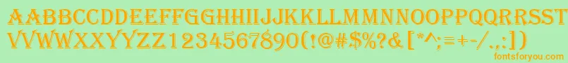 AlgerianRA Font – Orange Fonts on Green Background