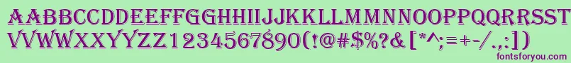 AlgerianRA Font – Purple Fonts on Green Background