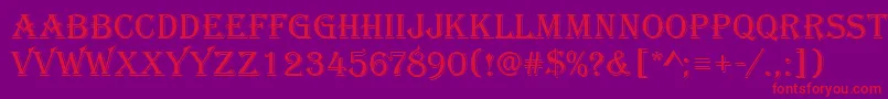 AlgerianRA-Schriftart – Rote Schriften auf violettem Hintergrund