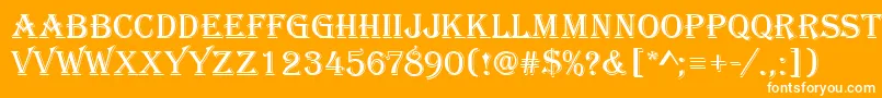 フォントAlgerianRA – オレンジの背景に白い文字