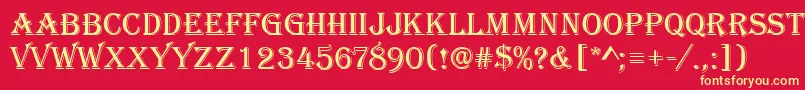 AlgerianRA Font – Yellow Fonts on Red Background