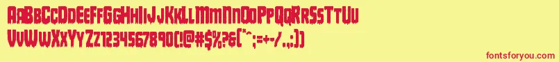 Deathbloodcond Font – Red Fonts on Yellow Background