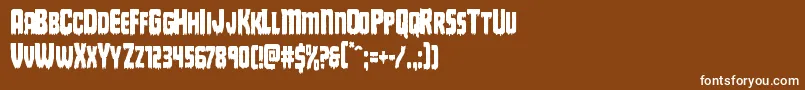 フォントDeathbloodcond – 茶色の背景に白い文字