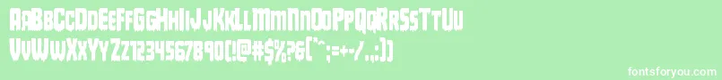 フォントDeathbloodcond – 緑の背景に白い文字