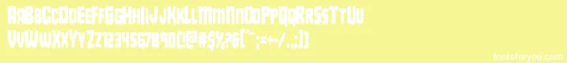 Fonte Deathbloodcond – fontes brancas em um fundo amarelo