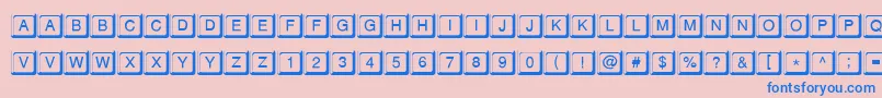 KeypressdbNormal Font – Blue Fonts on Pink Background
