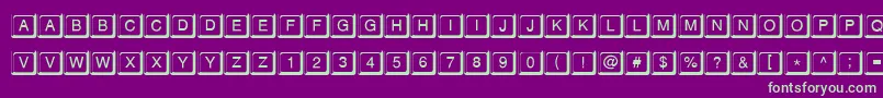 KeypressdbNormal Font – Green Fonts on Purple Background