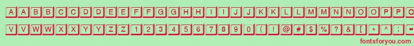 KeypressdbNormal Font – Red Fonts on Green Background